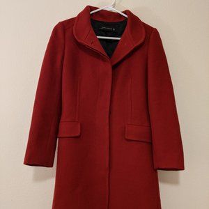 Zara Red Wool Coat